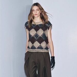 ZARA CROCHET KNIT JUMPER VEST